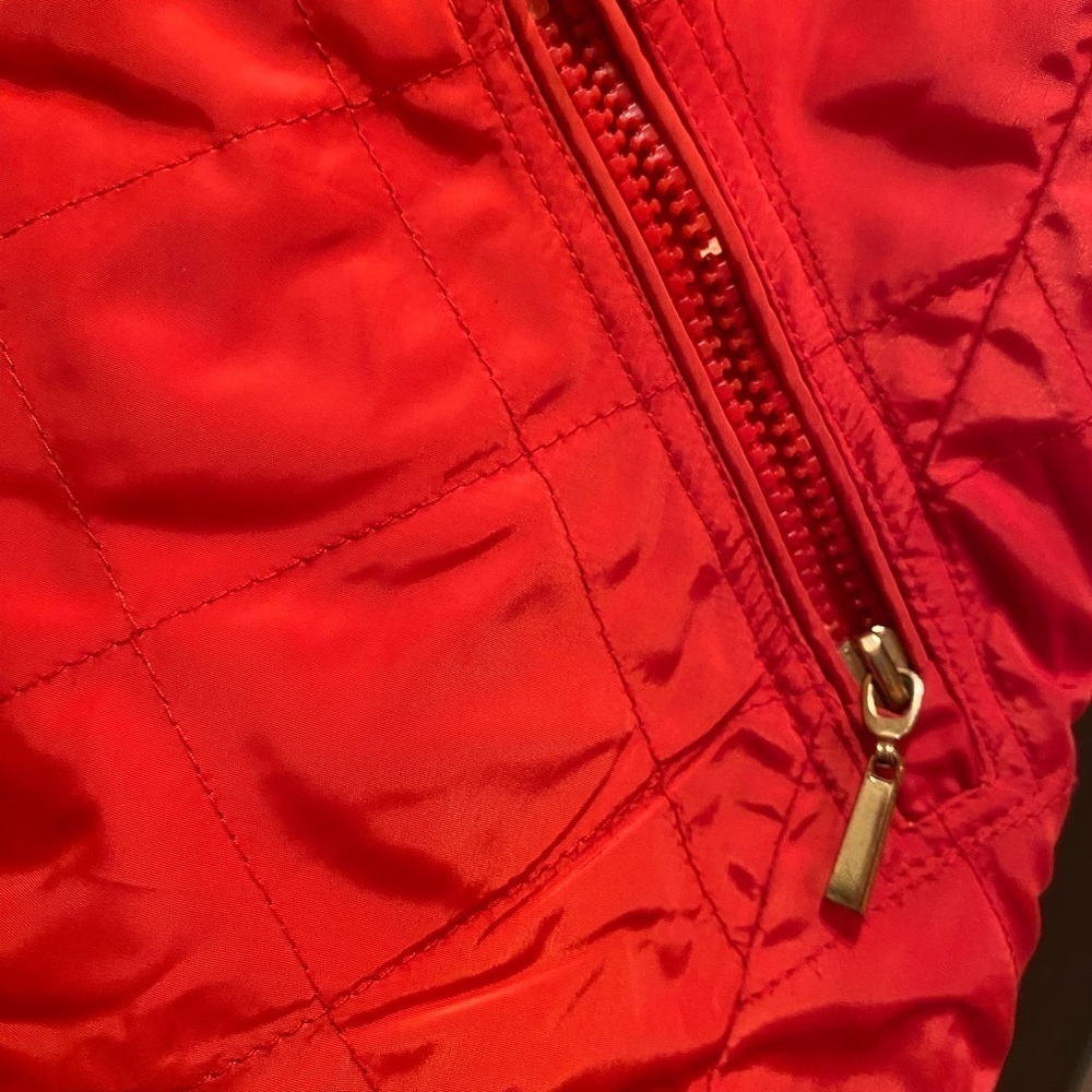 Zara Basics red quilted vest with pockets layering size XS - Picture 5 of 11